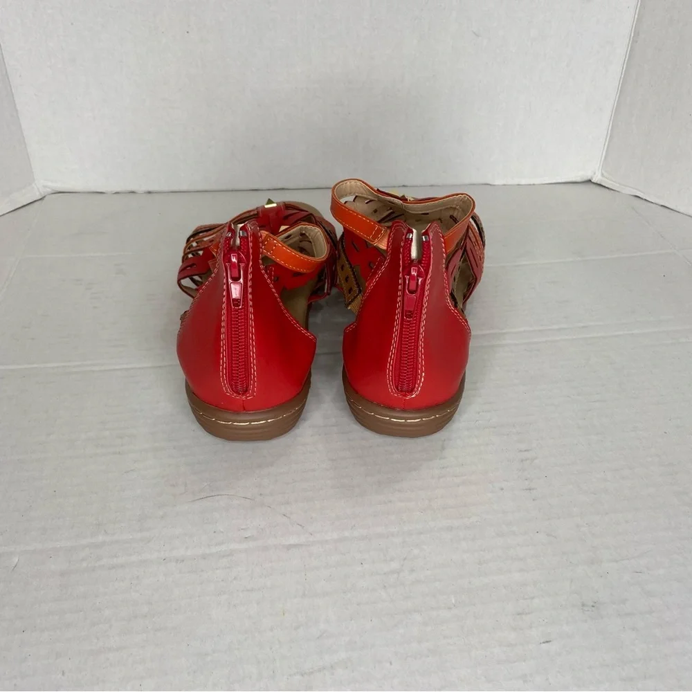 Lostisy Strappy Red Sandals NWOT